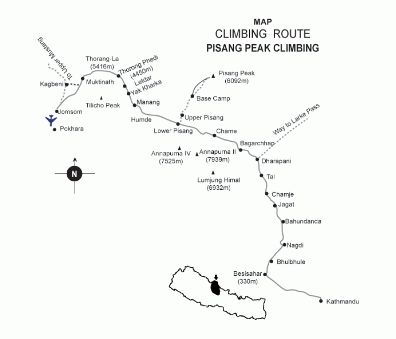 Pisang Peak routemap